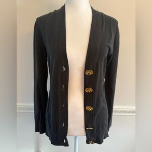 Tory Burch Black Cardigan with Gold Buttons